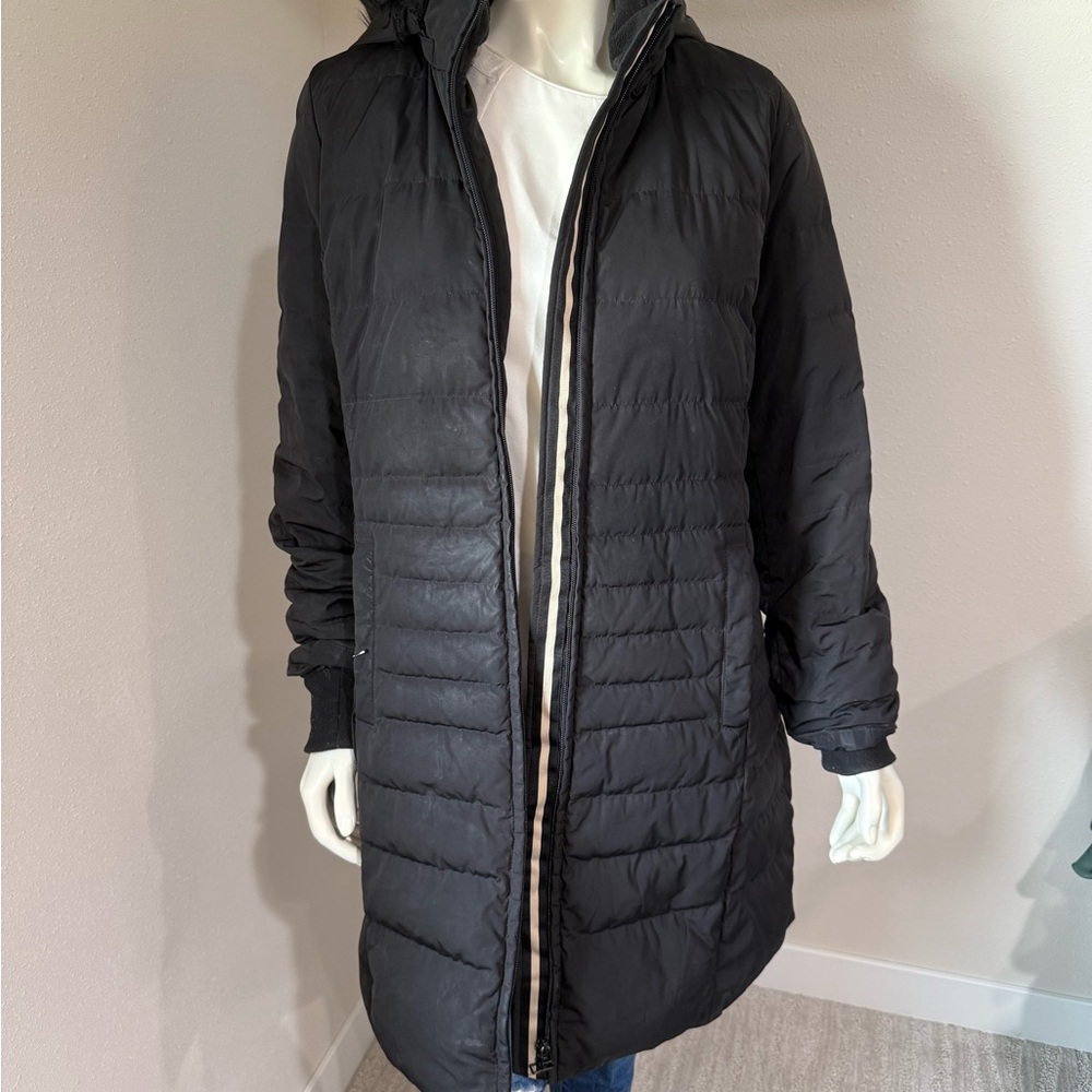 Talbots Long Black Puffer Coat